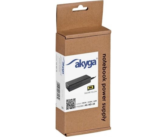 Akyga notebook power adapter AK-ND-24 20V/3.25A 65W Square yellow LENOVO