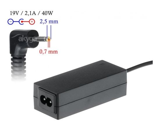 Akyga notebook power adapter AK-ND-23 19V/2.1A 40W 2.5x0.7mm ASUS