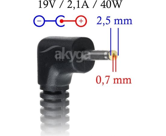 Akyga notebook power adapter AK-ND-23 19V/2.1A 40W 2.5x0.7mm ASUS