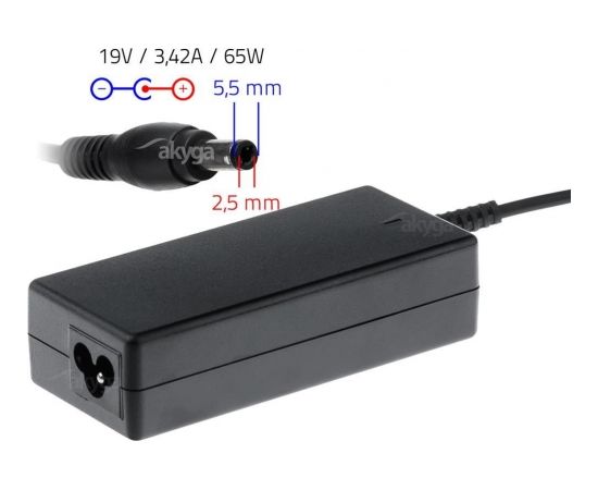 Akyga notebook power adapter AK-ND-01 19V/3.42A 65W 5.5x2.5 mm ASUS/TOSHIBA/LENO