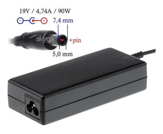 Akyga notebook power adapter AK-ND-04 19V/4.74A 90W 7.4x5.0 mm + pin HP