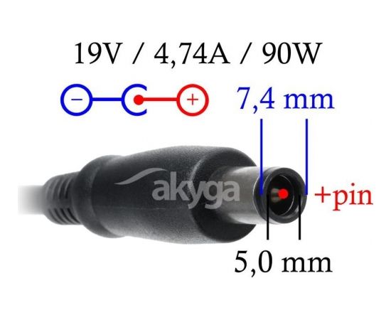 Akyga notebook power adapter AK-ND-04 19V/4.74A 90W 7.4x5.0 mm + pin HP