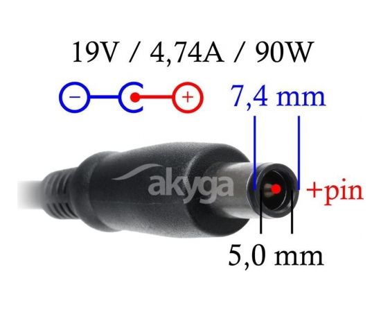Akyga notebook power adapter AK-ND-04 19V/4.74A 90W 7.4x5.0 mm + pin HP
