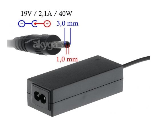 Akyga notebook power adapter AK-ND-22 19V/2.1A 40W 3.0x1.0 mm SAMSUNG