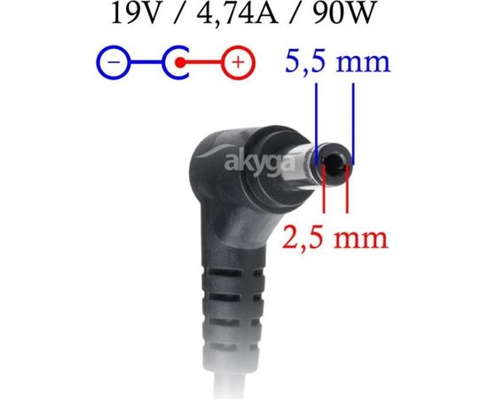 Akyga notebook power adapter AK-ND-10 19V/4.74A 90W 5.5x2.5 mm ASUS/TOSHIBA/LENO