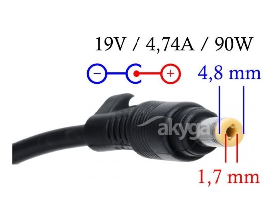 Akyga notebook power adapter AK-ND-08 19V/4.74A 90W 4.8x1.7 mm HP