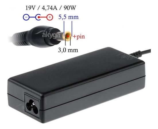 Akyga notebook power adapter AK-ND-27 19V/4.74A 90W 5.5x3.0 mm + pin SAMSUNG