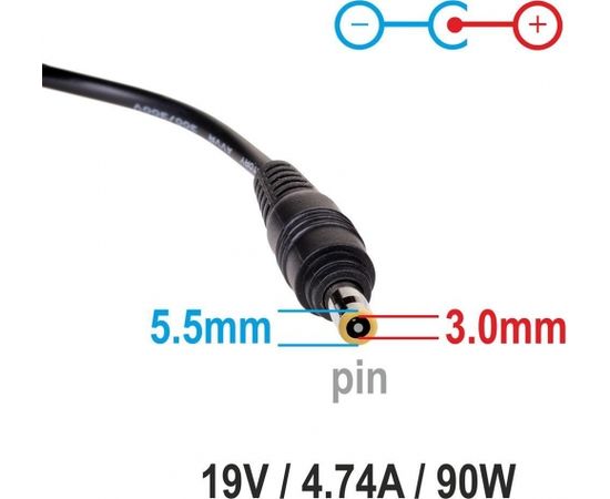 Akyga notebook power adapter AK-ND-27 19V/4.74A 90W 5.5x3.0 mm + pin SAMSUNG