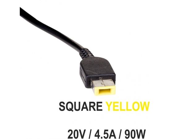 Akyga notebook power adapter AK-ND-29 20V/4.5A 90W Square yellow LENOVO