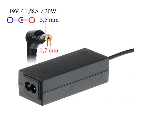 Akyga notebook power adapter AK-ND-21 19V/1.58A 30W 5.5x1.7 mm ACER