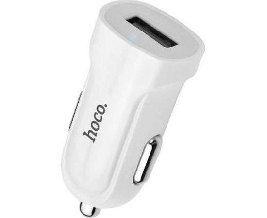 Hoco Z2  Universāls Auto DC 12-24V USB Socket 1.5A Adaptīvs Ātrs Lādētājs Telefonam / Planšetdatoram Balts