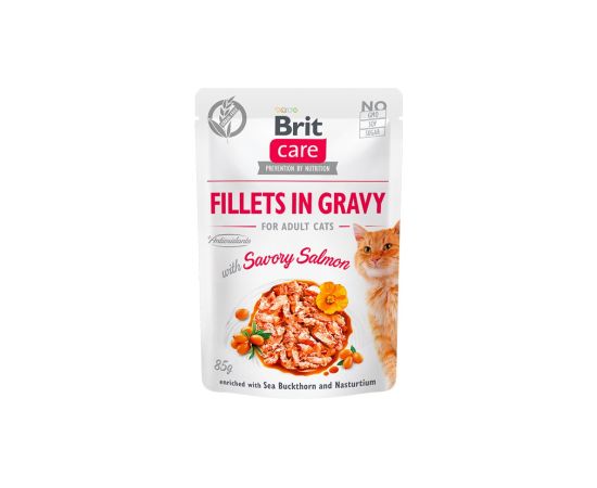 BRIT Care Fillets in Gravy filety z łososiem w sosie - mokra karma dla kota - 85 g Kaķu konservi