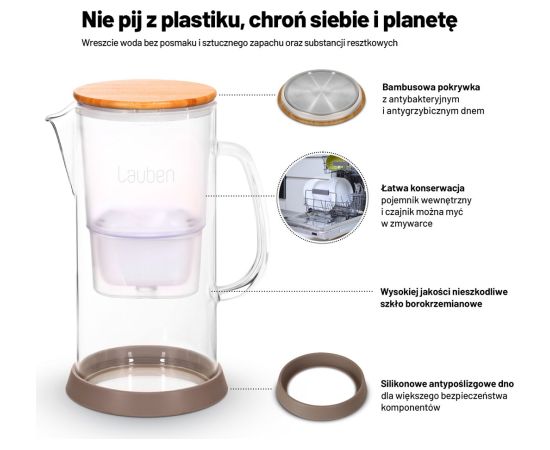 Lauben Glass Water Filter Jug 32GW water filter jug Citi trauki