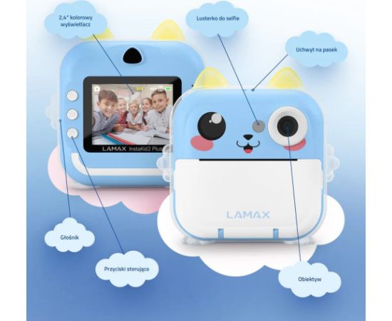 Kids’ camera LAMAX InstaKid2 Plus, blue Moment Foto Kameras
