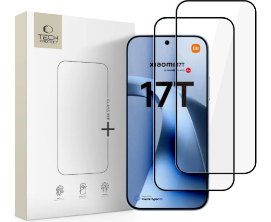 Tempered glass Tech-Protect Glass Fit+ 2-Pack Xiaomi 17T black Ekrānu aizsardzība