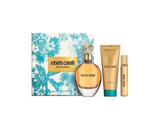 Roberto Cavalli Dárková sada EDP 75 ml, tělové mléko 100 ml a miniaturka EDP 15 ml 75ml Dāvanu komplekti