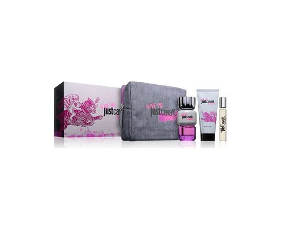 Roberto Cavalli Just Cavalli Give Me Magic for Her Dárková sada EDP 90 ml, tělové mléko 100 ml, miniaturka EDP 15 ml a kosmetická taška 90ml Dāvanu komplekti