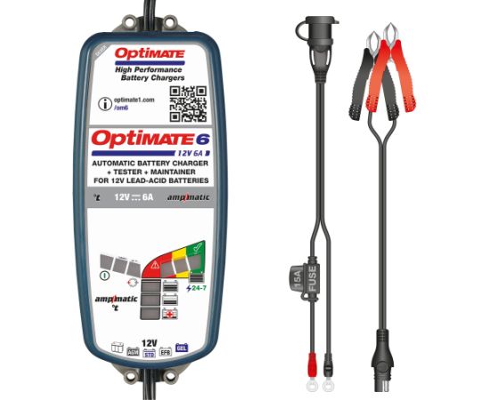 Lādētājs OPTIMATE 6 Ampmatic 12V 6A 3-144Ah Akumulatoru lādētāji, starteri