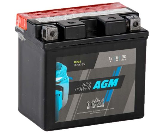 6Ah 80A IntAct AGM 50702 moto akumulators 113x70x105mm Akumulatori