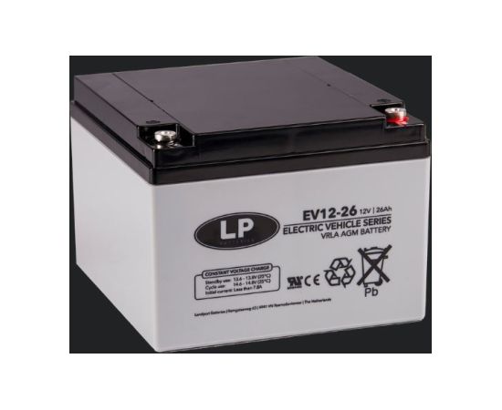 Yuasa 26Ah akumulators LANDPORT EV Industr. 166x178x125mm-+ Akumulatori