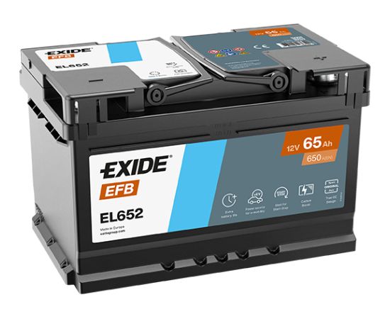 65Ah 650A akumulators EXIDE EL652 278x175x175-+ Akumulatori