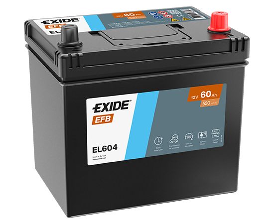 60Ah 520A akumulators EXIDE EL604 230x173x222-+ Akumulatori