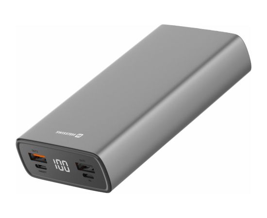 Swissten Aluminium Power Banka Ārējās Uzlādes Baterija 2xUSB / USB-C / Micro USB / 20W / 20000 mAh Power Banks