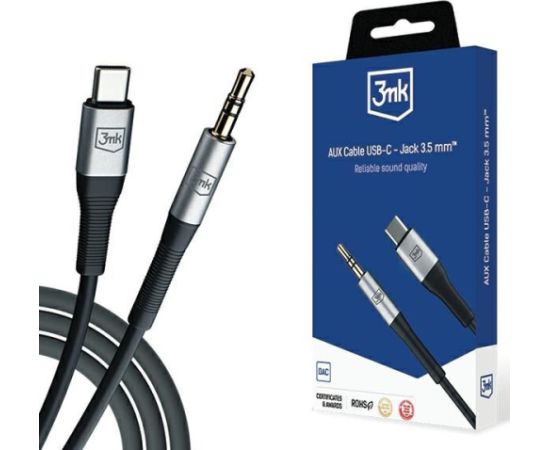 3MK   3MK Kabel AUX USB-C - Jack 3,5 mm 1m Дата USB-кабели