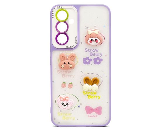 iLike Apple  iPhone 15 EPOXY CARTOON COVER Light Purple Neoriģinālie Maciņi
