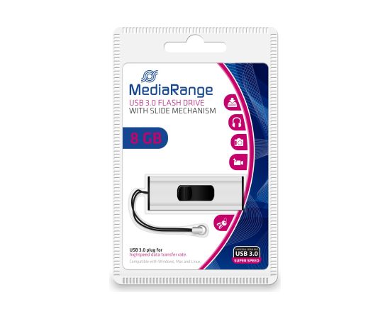 MEMORY DRIVE FLASH USB3.2 8GB/MR914 MEDIARANGE USB Flash atmiņas