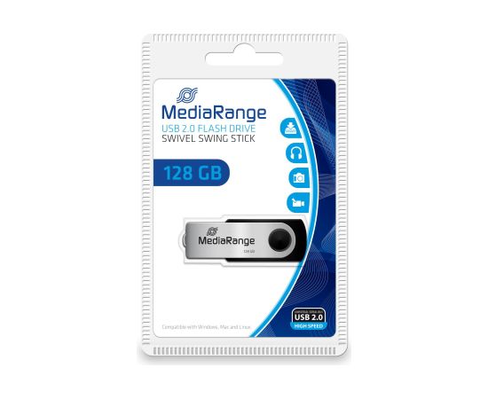 MEMORY DRIVE FLASH USB2 128GB/MR913 MEDIARANGE USB Flash atmiņas