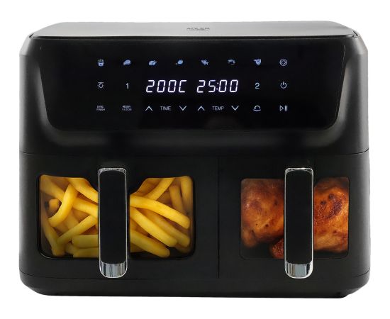 Adler AD 6324 Karstā gaisa cepšanas ierīce 8in1 11L (6.5L + 4.5L) 2700W Karstā Gaisa Katli (AirFryer)