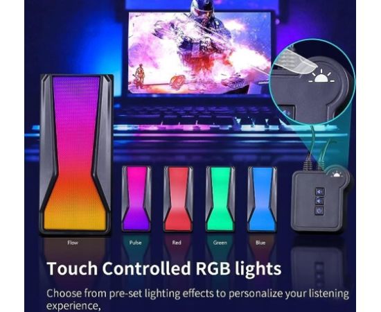 Datorskaļruņi  MarvoSG-274, 2.0, 6W, 150Hz-20kHz, RGB Новинки Компьютерная техника