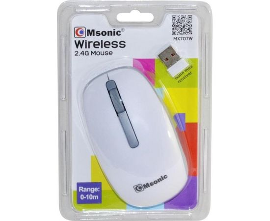 Vakoss MSONIC Wireless optical mouse MX707W 3D, 1000DPI, 2.4GHz, white-grey