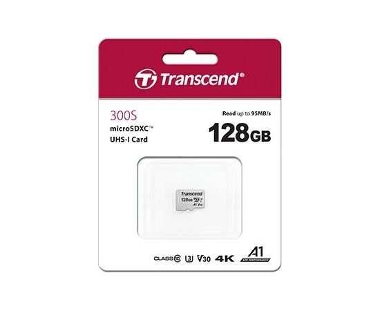 Memory card Transcend microSDXC USD300S 128GB CL10 UHS-I U3 Up to 95MB/S