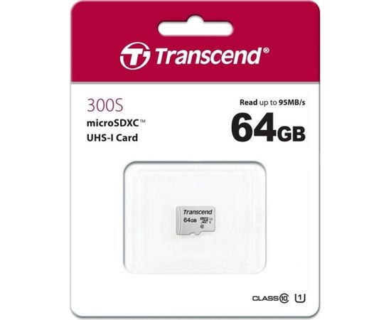 Memory card Transcend microSDXC USD300S 64GB CL10 UHS-I U3 Up to 95MB/S