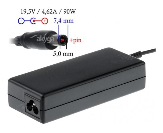 Akyga notebook power adapter AK-ND-07 19.5V/4.62A 90W 7.4x5.0 mm + pin DELL