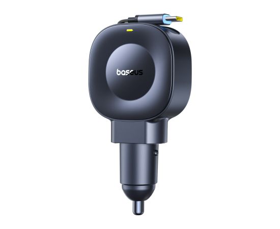 Baseus Auto lādētājs 12-24V 45W USB-C PD ar ievelkamu 0,8 m USB-C kabeli PrimeTrip VR2, melns Новинки смартфонов и телефонов