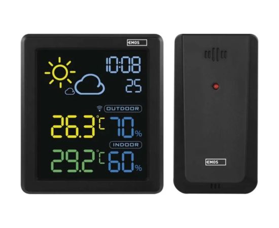 Emos Bezvadu digitālā meteoroloģiskā stacija ar āra temperatūras un mitruma sensoru Meteoroloģiskās stacijas