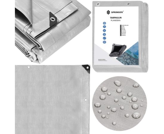 Brezents Springos GA2145 4 X 4 m 210 g/m2 Nojumes un aksesuāri