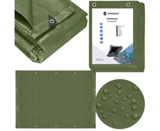 Brezents  Springos GA2131 4x5m 120g/m2 Nojumes un aksesuāri