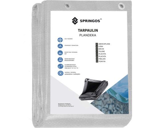 Brezents Springos GA2146 3x5m 210g/m2 Nojumes un aksesuāri