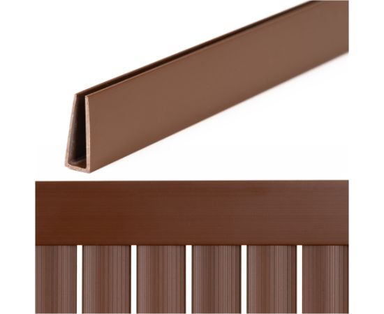 Springos Vāks, 100 cm profils PVC maskēšanas pārsegam balkonam, terasei, žogam, brūns Nojumes un aksesuāri