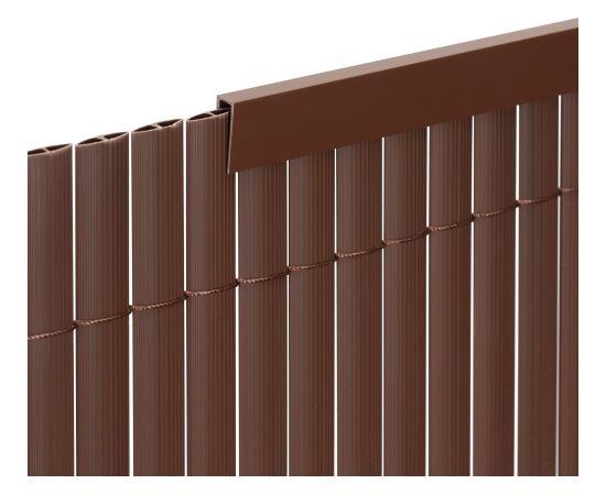 Springos Vāks, 100 cm profils PVC maskēšanas pārsegam balkonam, terasei, žogam, brūns Nojumes un aksesuāri