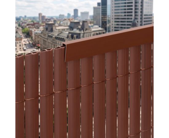 Springos Vāks, 100 cm profils PVC maskēšanas pārsegam balkonam, terasei, žogam, brūns Nojumes un aksesuāri