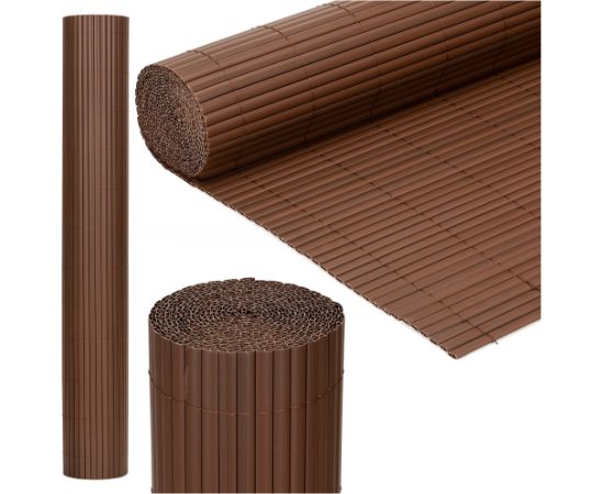 Springos Защитный ПВХ-мат 400x100 см для балкона, террасы, забора, коричневый. Тенты и аксессуары