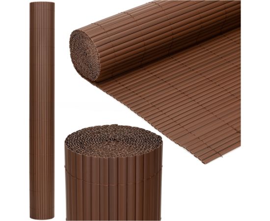 Springos Защитный ПВХ-мат 500x160 см для балкона, террасы, забора, коричневый. Тенты и аксессуары