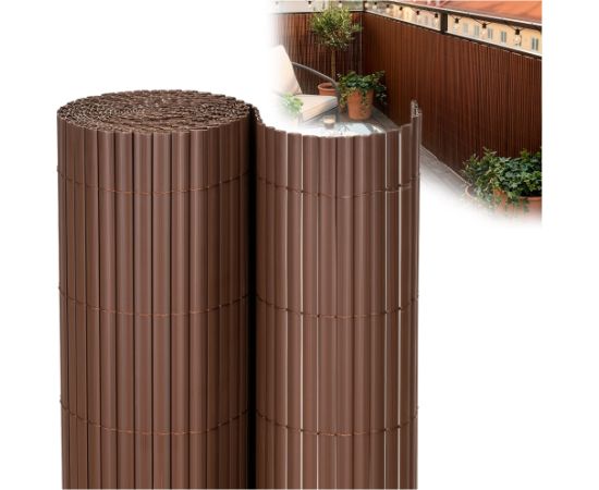 Springos Защитный ПВХ-мат 500x100 см для балкона, террасы, забора, коричневый. Тенты и аксессуары