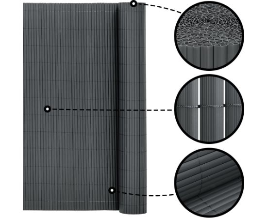 Springos Защитный ПВХ-мат 500x120 см для балкона, террасы, забора, темно-серый. Тенты и аксессуары