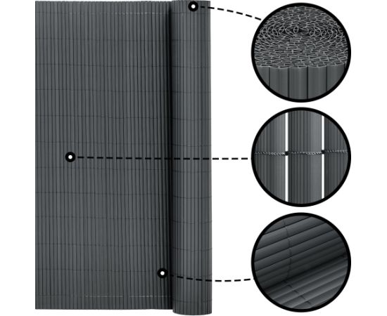 Springos Защитный ПВХ-мат 500x140 см для балкона, террасы, забора, темно-серый. Тенты и аксессуары